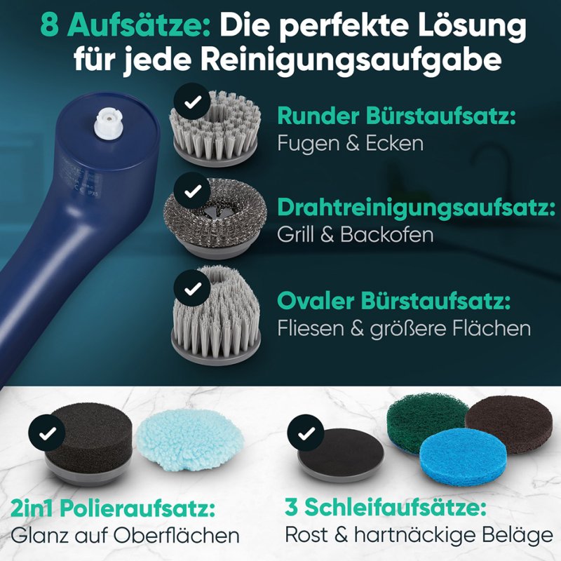CLATRONIC brosse de nettoyage électrique ERB 3815 A, batterie, bleu/gris, IPX5